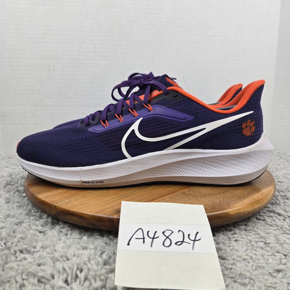 Nike Mens 13 Air Zoom Pegasus 39 Clemson Tigers Purple Orange Daily Running Shoe